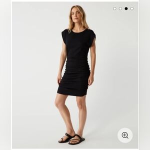 NWT Michael Stars Ricci Power Shoulder Dress in black. Size S